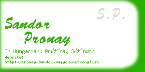 sandor pronay business card